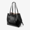 Diamond Tote Medium Black Calf Leather Tote Bag