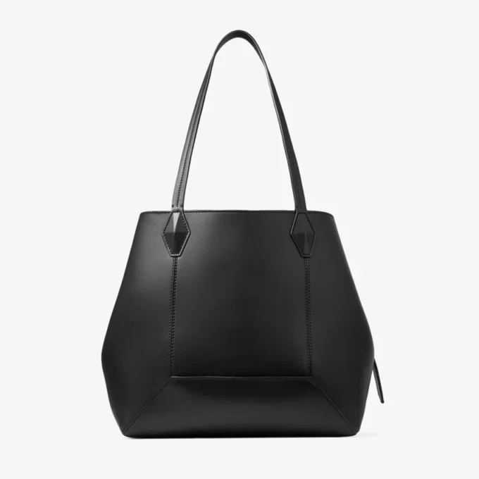 Diamond Tote Medium Black Calf Leather Tote Bag