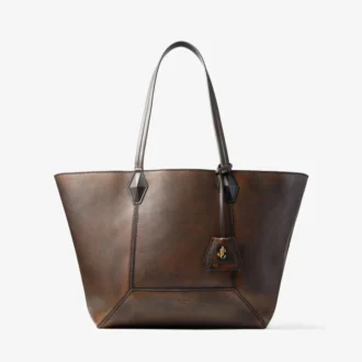 Diamond Tote Medium Cognac Smooth Calf Leather Tote Bag