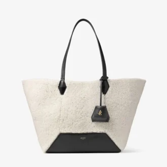 Diamond Tote Medium Natural Shearling Tote Bag