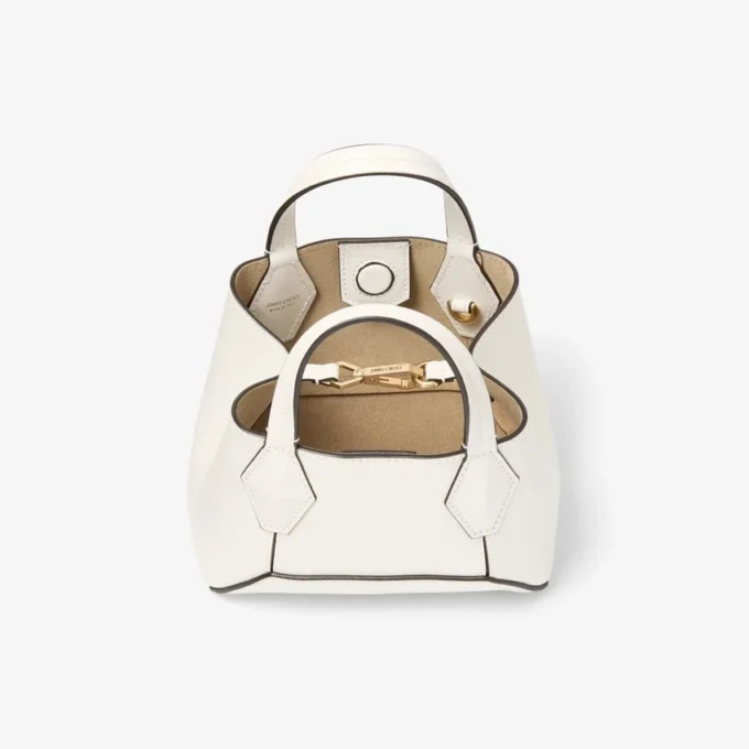 Diamond Tote Mini Latte Leather Mini Tote Bag