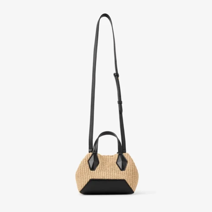 Diamond Tote Mini Natutal Raffia Tote Bag