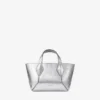 Diamond Tote Mini Silver Vintage Metallic Leather Mini Bag