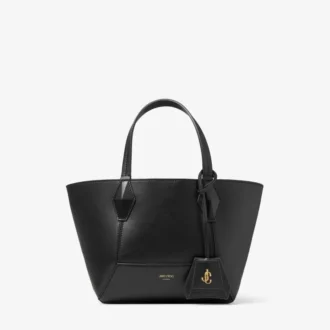 Diamond Tote Small Black Calf Leather Tote Bag