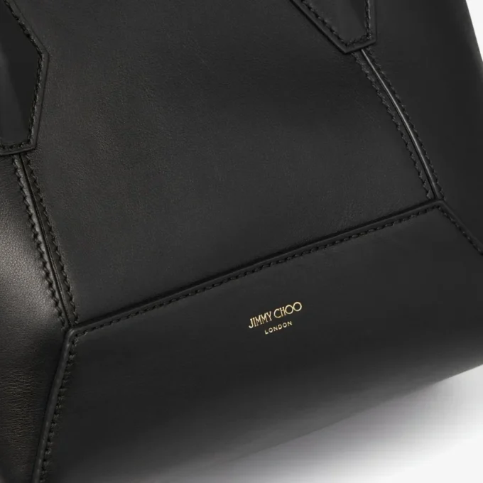 Diamond Tote Small Black Calf Leather Tote Bag