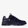 Diamond X M Midnight Leather and Mesh Mix Trainers