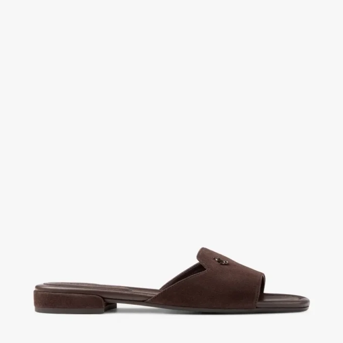 Dina Flat Black Nappa Leather Crossover Slingback