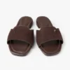 Dina Flat Black Nappa Leather Crossover Slingback