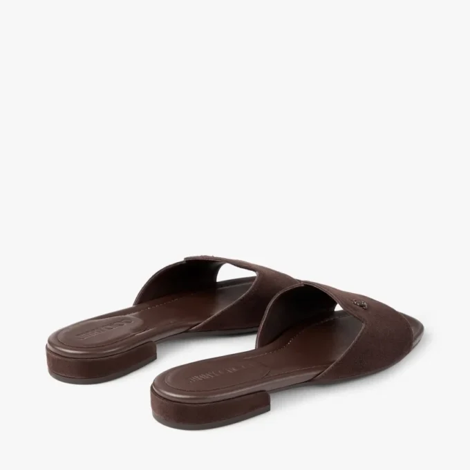Dina Flat Black Nappa Leather Crossover Slingback