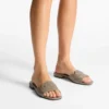Dina Flat Taupe Ostrich Leather Flats