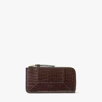 Dm Lise-Z Chocolate Croc Embossed Calf Leather Coin Purse
