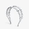 Double Row Headband Silver-Finish Crystal Headband