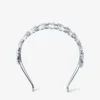 Double Row Headband Silver-Finish Crystal Headband