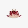 Drawstring Mini Top Handle Macaron and Ruby Red Satin Mini Shoulder Bag
