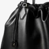Drawstring Tote Large Black Nappa Leather Drawstring Tote with Embossed Jimmy Choo