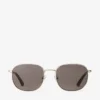 Dune Pale Gold and Dark Brown Pantos Metal Sunglasses