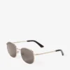 Dune Pale Gold and Dark Brown Pantos Metal Sunglasses