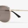 Dune Pale Gold and Dark Brown Pantos Metal Sunglasses