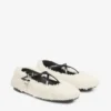 Eleri Ballerina Natural Shearling Ballerina Pumps with Pearl Charm
