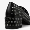 Eliot Slipper 45 Black Metallic Nappa Leather Slippers with Eyelets