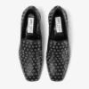 Eliot Slipper 45 Black Metallic Nappa Leather Slippers with Eyelets