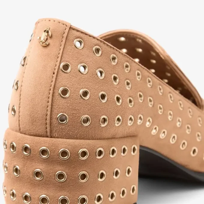 Eliot Slipper 45 F Toffee Suede Slippers with Eyelets