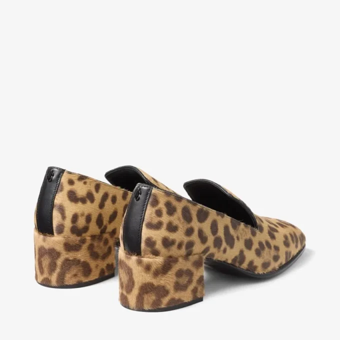 Eliot Slipper 45 Natural Leopard Print Pony Leather Slippers