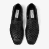 Eliot Slipper Black Woven Leather Slippers