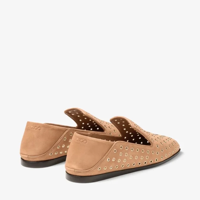 Eliot Slipper F Toffee Suede Slippers with Eyelets