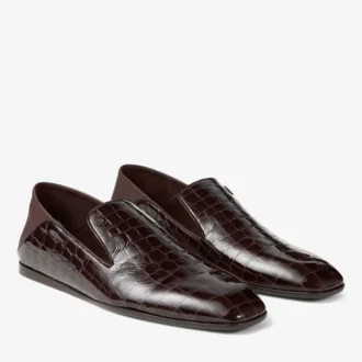 Eliot Slipper Men’s Sambuco Croc-Embossed Leather Slippers