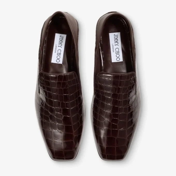 Eliot Slipper Men’s Sambuco Croc-Embossed Leather Slippers