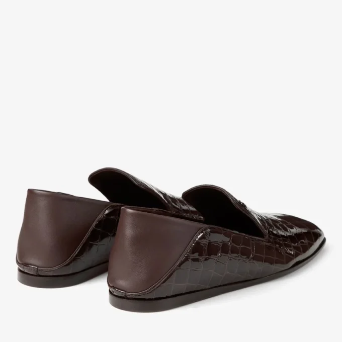 Eliot Slipper Men’s Sambuco Croc-Embossed Leather Slippers