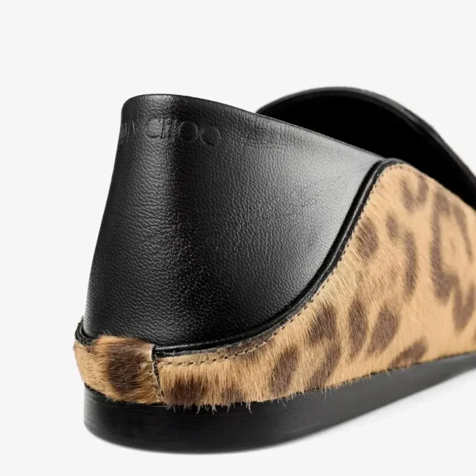 Eliot Slipper Natural Leopard Print Pony Leather Slippers