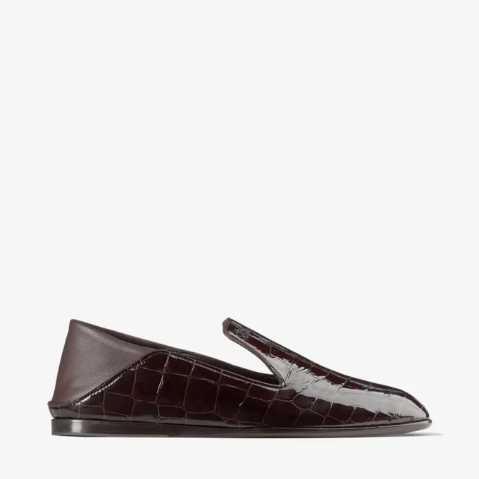 Eliot Slipper Sambuco Croc-Embossed Leather Slippers