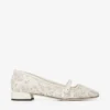 Elisa Ballerina Latte Jimmy Choo Perforated Nappa Lace Ballerina Pumps