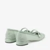 Elisa Ballerina Verde Jimmy Choo Lace and Spazzolato Ballerina Pumps