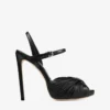 Elly 120 Black Soft Glove Leather and Shiny Nappa Leather Sandals