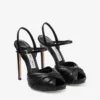 Elly 120 Black Soft Glove Leather and Shiny Nappa Leather Sandals