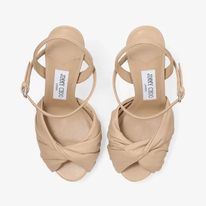Elly 120 Chai Soft Glove and Shiny Nappa Leather Sandals