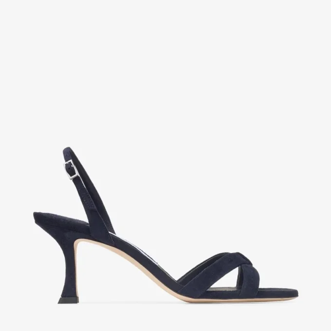 Elsy 70 Marine Suede Slingbacks
