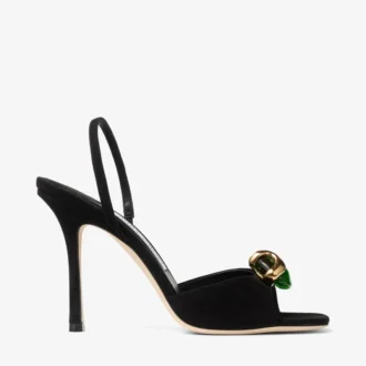 Emani 100 Black and Clover Suede Sandals