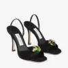 Emani 100 Black and Clover Suede Sandals