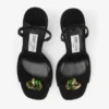 Emani 100 Black and Clover Suede Sandals