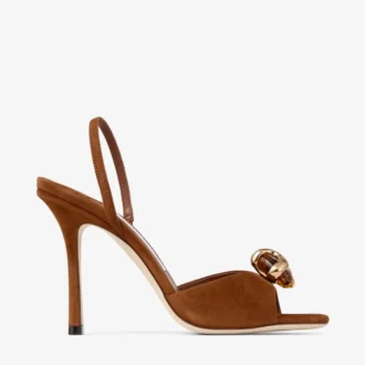 Emani 100 Tan and Amber Suede Sandals