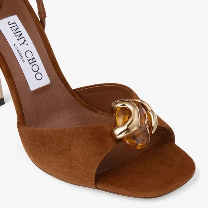 Emani 100 Tan and Amber Suede Sandals