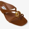 Emeri Stone 35 Tan Suede Sandals with Stone Detail