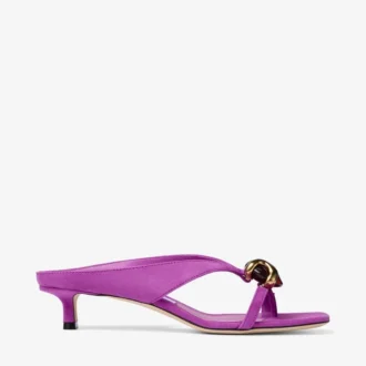 Emeri Stone 35 Violet Orchid and Dark Amber Suede Sandals