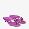 Emeri Stone 35 Violet Orchid and Dark Amber Suede Sandals