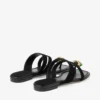 Emeri Stone Flat Black and Clover Suede Flat Sandals