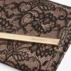 Emmie Black and Ballet Pink Jimmy Choo Lace Clutch Bag
